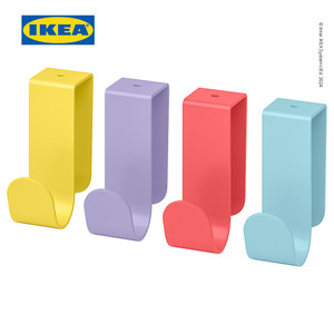[EZO.0500386] IKEA LATTHET Kait dan Klip Untuk Pintu Kabinet Aneka Warna Isi 4pcs