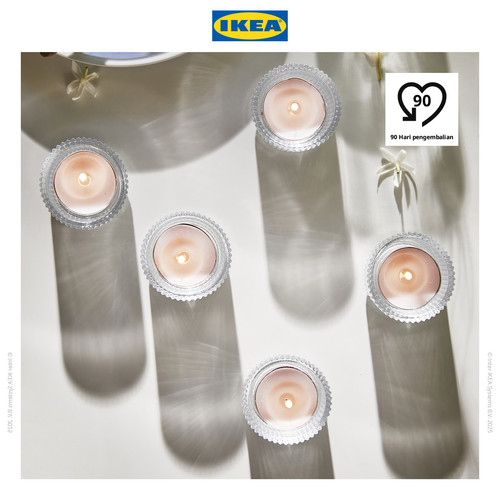 [EZO.0500390] IKEA LUGNARE Lilin Kecil Beraroma Melati/Merah Muda Tahan 3.5 Jam Isi 30pcs