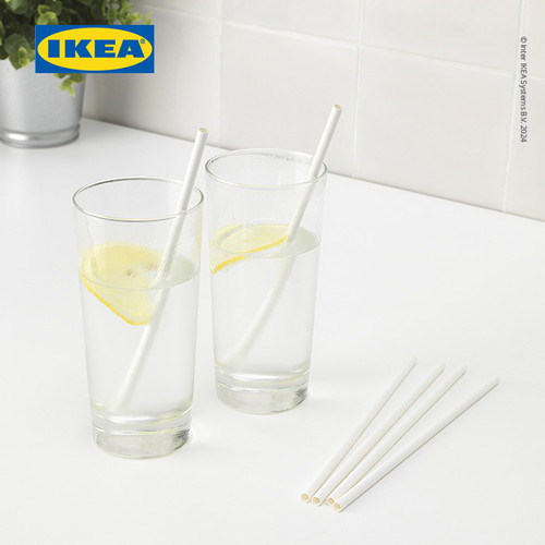 [EZO.0500403] IKEA FORNYANDE Sedotan Minuman Kertas/Putih Isi 100pcs