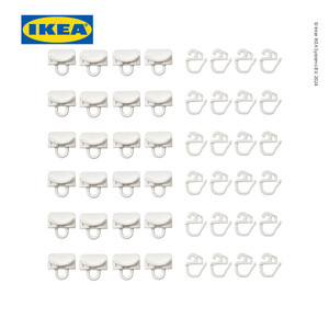 [EZO.0500411] IKEA VIDGA Penggeser dan Pengait Untuk Tirai Putih Isi 24pcs