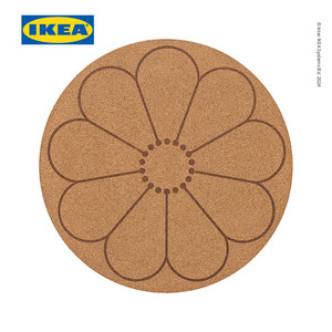 [EZO.0500427] IKEA SVARTVIDE Alas Piring Untuk Meja Makan Gabus/Berpola 35cm