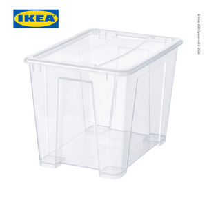 [EZO.0500438] IKEA SAMLA Kotak Penyimpanan Transparan Dengan Tutup 39x28x28cm / 22L