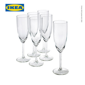 [EZO.0500439] IKEA SVALKA Gelas Champagne Kaca Bening 21cl Isi 6pcs