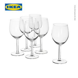 [EZO.0500444] IKEA SVALKA Gelas Anggur Kaca Bening 30cl Isi 6pcs