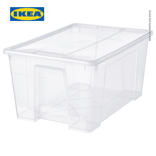 [EZO.0500454] IKEA SAMLA Kotak Penyimpanan Transparan Dengan Tutup 57x39x28 cm/45L