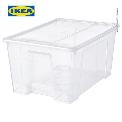 [EZO.0500454] IKEA SAMLA Kotak Penyimpanan Transparan Dengan Tutup 57x39x28 cm/45L