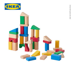 [EZO.0500517] IKEA UNDERHALLA Balok Kayu Mainan Aneka Warna Set Isi 40pcs