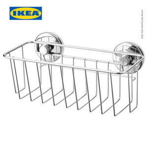 [EZO.0500534] IKEA KROKFJORDEN Keranjang Sabun Tempel Dengan Plastik Isap Dilapisi Seng 24x11 cm
