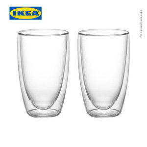 [EZO.0500564] IKEA PASSERAD Gelas Berdinding Ganda 45cl Isi 2pcs