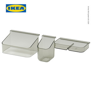 [EZO.0500567] IKEA VISSLAAN Kotak Pengatur Laci Abu-Abu Set Isi 3pcs