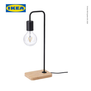[EZO.0500576] IKEA TVARHAND Lampu Meja Minimalis Hitam/Bambu