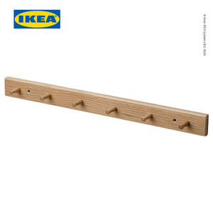 [EZO.0500580] IKEA HOVOLM Rak Dinding Dengan 6 Kenop Kayu Oak