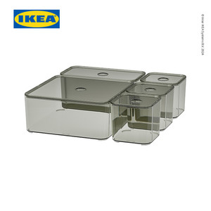[EZO.0500589] IKEA VISSLAAN Kotak Penyimpanan Dengan Tutup Set Isi 5pcs