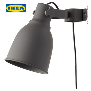 [EZO.0500593] IKEA HEKTAR Lampu Sorot Dinding/Jepit Abu-Abu Tua