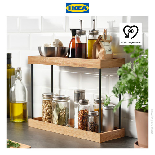 [EZO.0500604] IKEA NALBLECKA Rak Pengatur Meja Dapur Logam/Bambu 38x13x28cm