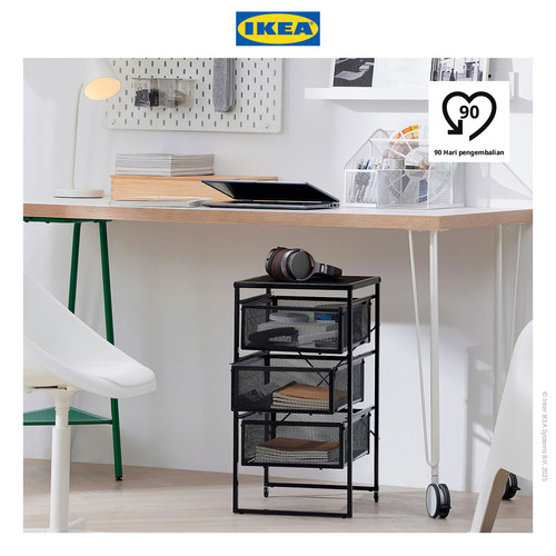 [EZO.0500632] IKEA LENNART Lemari Laci untuk Dokumen Hitam