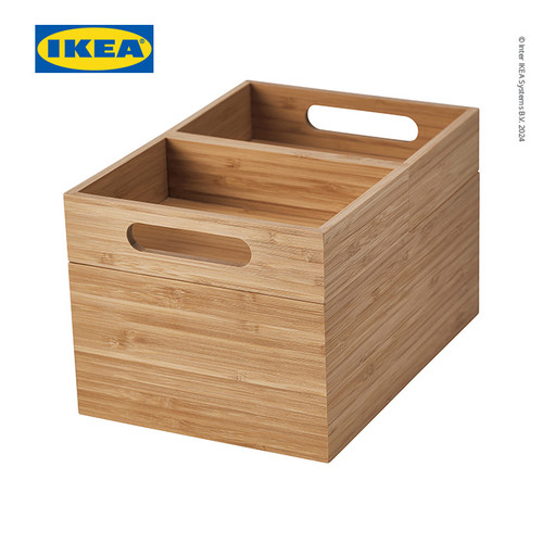 [EZO.0500645] IKEA DRAGAN Kotak Penyimpanan Serbaguna Bahan Bambu 23x17x14 cm Set Isi 3pcs