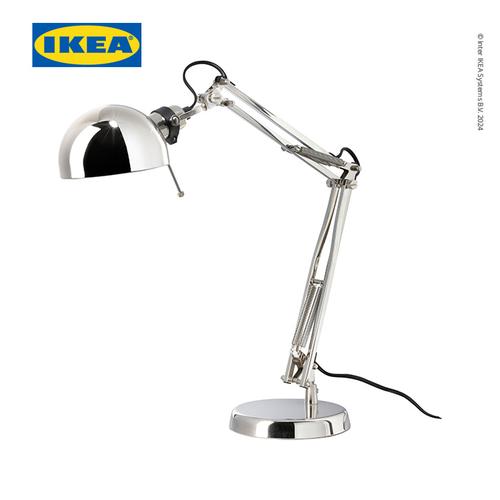 [EZO.0500669] IKEA FORSA Lampu Meja / Lampu Baca / Lampu Kerja Dilapisi Nikel Minimalis