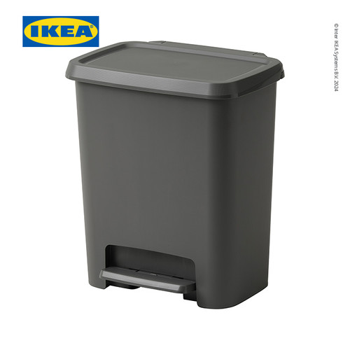 [EZO.0500694] IKEA KNOCKLA Tempat Sampah dengan Pedal Abu-Abu Tua 25L