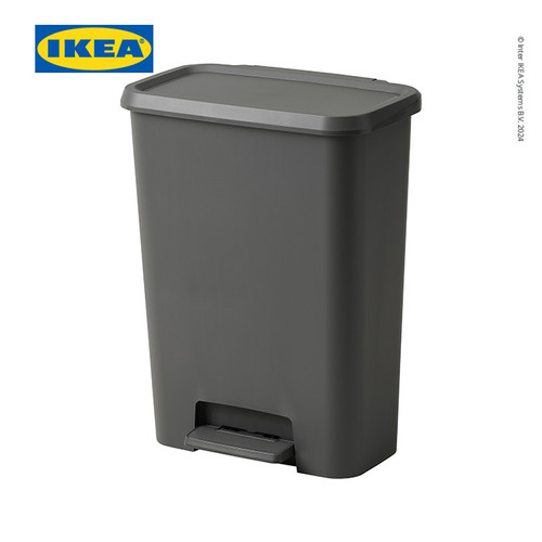 [EZO.0500715] IKEA KNOCKLA Tempat Sampah dengan Pedal Abu-Abu Tua 50L