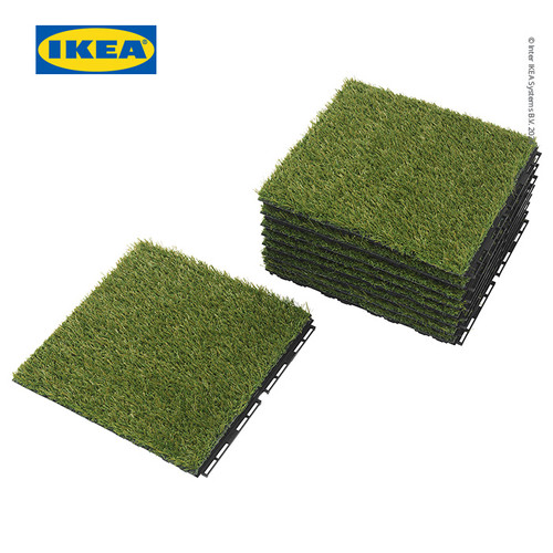 [EZO.0500721] IKEA RUNNEN Decking Tile Bongkar Pasang Rumput Tiruan 0.81 m² Isi 9Pcs