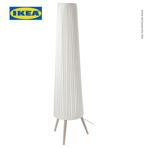 [EZO.0500729] IKEA OKENSAND Lampu Lantai Kayu Beech / Putih 154cm