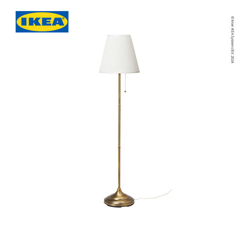 [EZO.0500733] IKEA ARSTID Lampu Lantai Kuningan/Putih Minimalis