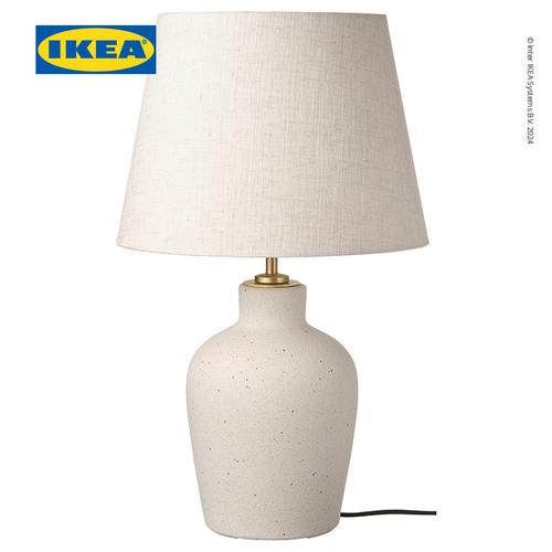 [EZO.0500746] IKEA BLIDVADER Lampu Meja Putih Pudar Keramik / Krem Minimalis 50cm