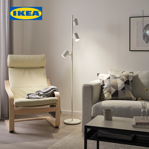 [EZO.0500764] IKEA NYMANE Lampu Lantai Dengan 3 Tangkai Lampu Putih Minimalis