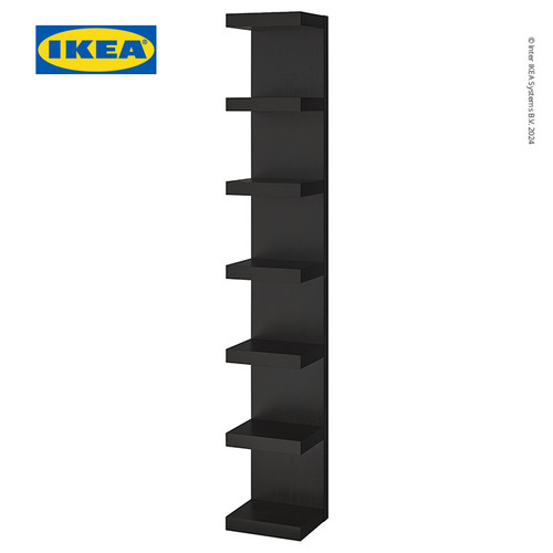 [EZO.0500777] IKEA LACK Unit Rak Penyimpanan Dinding Serbaguna Hitam-Cokelat 30x190 cm