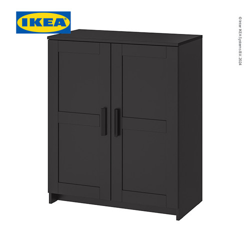 [EZO.0500781] IKEA BRIMNES Kabinet Penyimpanan Berpintu Serbaguna Hitam 78x95 cm