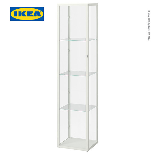 [EZO.0500783] IKEA BLALIDEN Kabinet Pajangan Dengan Pintu Kaca Putih 35x32x151 cm