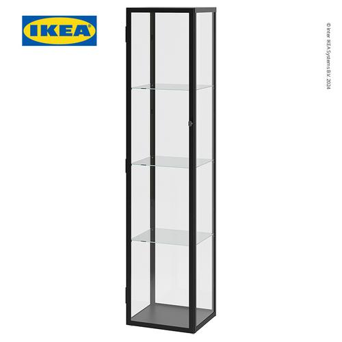 [EZO.0500784] IKEA BLALIDEN Kabinet Pajangan Dengan Pintu Kaca Hitam 35x32x151 cm