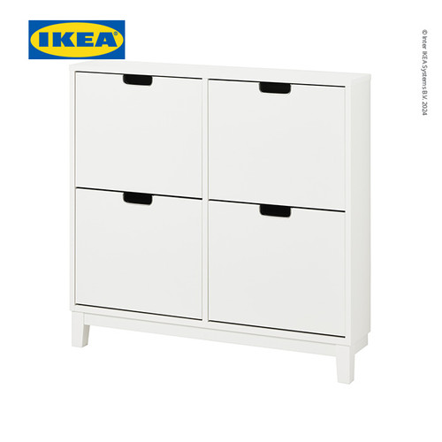 [EZO.0500799] IKEA STALL Rak Kabinet Sepatu Dengan 4 Kompartmen Putih 96x17x90 cm