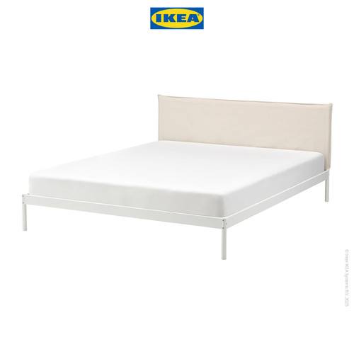[EZO.0500802] IKEA KLEPPSTAD Rangka Tempat Tidur Putih/Vissle Krem 160x200 cm