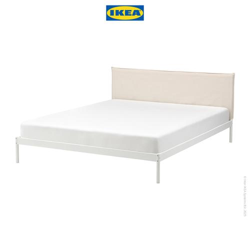 [EZO.0500802] IKEA KLEPPSTAD Rangka Tempat Tidur Putih/Vissle Krem 160x200 cm