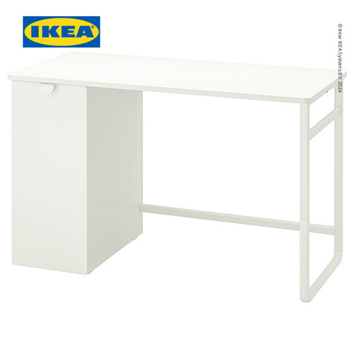 [EZO.0500804] IKEA LARANDE Meja Kerja Dengan Unit Penyimpanan Tarik Putih 120x58 cm