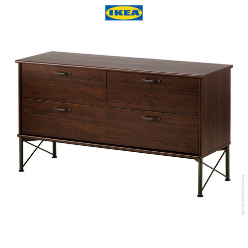 [EZO.0500806] IKEA MUSKEN Lemari Penyimpanan 4 Pintu Cokelat 118x65 cm