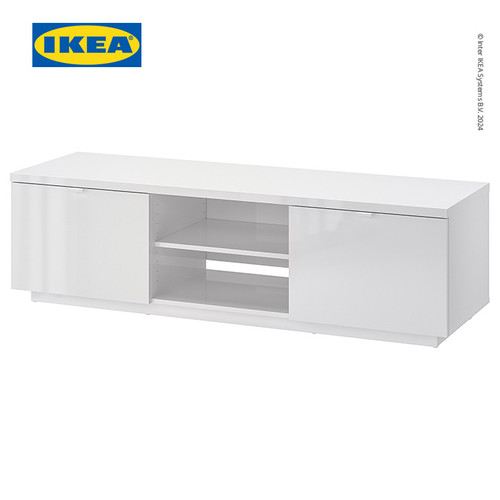 [EZO.0500811] IKEA BYAS Meja TV Minimalis High Gloss Putih 160x42x45 cm
