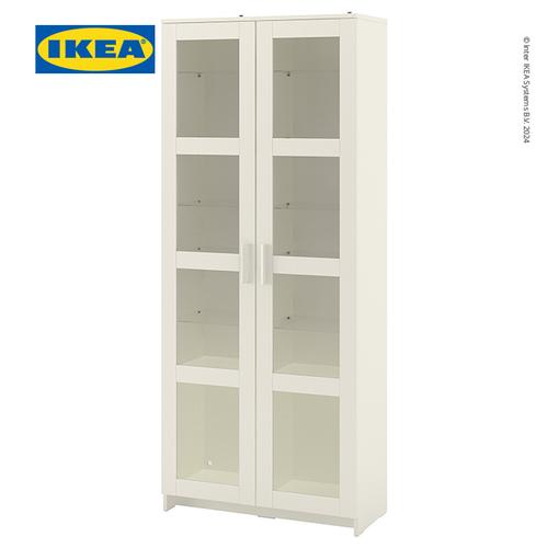 [EZO.0500818] IKEA BRIMNES Kabinet Penyimpanan Dengan Pintu Kaca Putih 80x190 cm