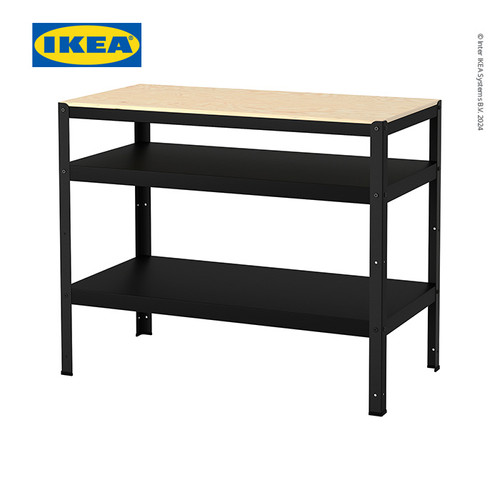 [EZO.0500831] IKEA BROR Meja Dapur / Kerja Serbaguna Hitam/Kayu Lapis Pinus 110x55 cm