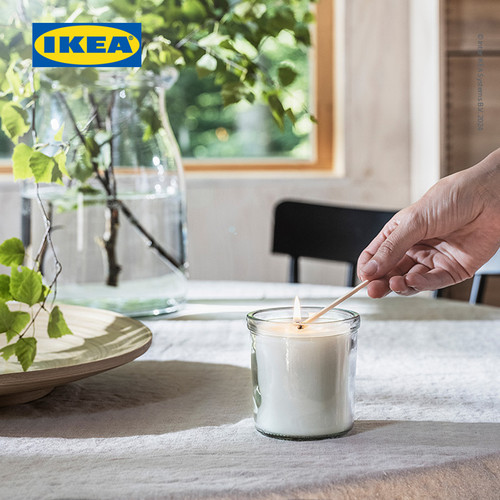 [EZO.0500838] IKEA ADLAD Lilin Beraroma Dalam Gelas Wangi Hutan Skandinavia Tahan 40 Jam