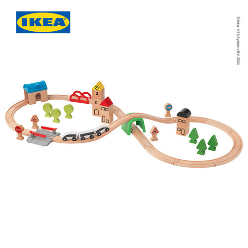 [EZO.0500848] IKEA LILLABO Set Mainan Kereta dengan Rel Isi 45pcs