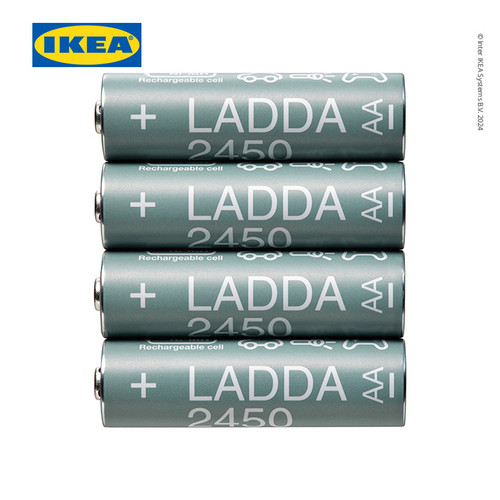 [EZO.0500885] IKEA LADDA Baterai Isi Ulang AA 1.2V 2.450 mAh HR06 Isi 4pcs