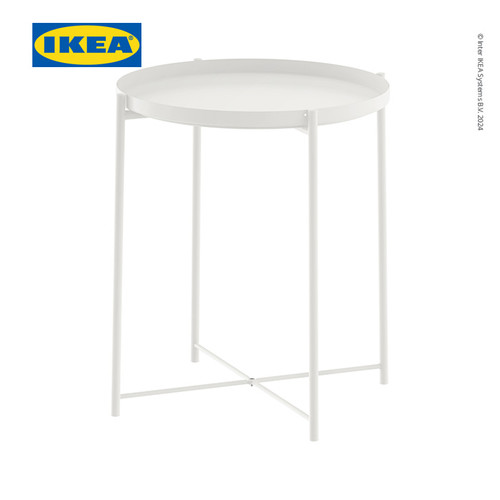 [EZO.0500891] IKEA GLADOM Meja Baki Multifungsi Putih Bahan Baja 45x53 cm