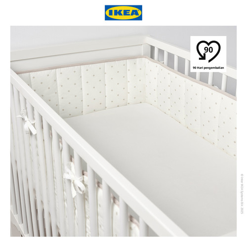 [EZO.0500895] IKEA LENAST Bantalan Pelindung Keranjang Bayi Bedot/Putih Abu 60x120 cm