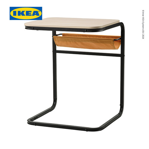 [EZO.0500909] IKEA OLSEROD Meja Samping Serbaguna Antrasit / Kesan Kayu Birch 53x50 cm
