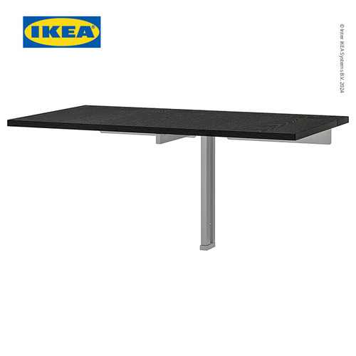 [EZO.0500935] IKEA BJURSTA Daun Meja Makan Lipat Dinding Cokelat-Hitam 90x50 cm
