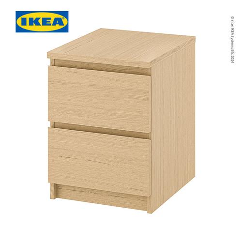 [EZO.0500937] IKEA MALM Lemari Laci 2 Susun Minimalis Veneer Kayu Oak 40x55 cm
