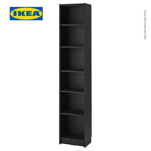 [EZO.0500939] IKEA BILLY Rak Buku Minimalis Hitam Efek Kayu Oak Berkualitas 40x28x202 cm